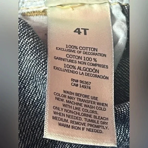 Oshkosh b’Gosh Denim & Co Toddler Overalls Blue VestBak Size 4T - Picture 9 of 11